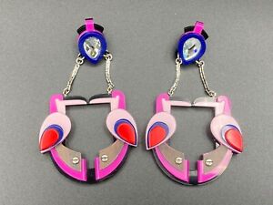 【貨物輸送無料】宝飾品・付属物 ギッサビカルホエスティロアートデカアクリリコペンディエンテスデディセオファーマドスgissa bicalho , estilo art deco , acrilico , pendientes de diseno firmados 7