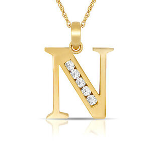 【貨物輸送無料】宝飾品・付属物 レターイニシャルネックレスペンダントイエローlettre n initiale collier pendentif 14k or jaune