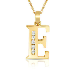 【貨物輸送無料】宝飾品・付属物 ネックレスペンダントイエローlettre  e  initiale collier pendentif 14k or jaune