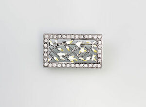 【貨物輸送無料】宝飾品・付属物 シルバーエナメルブローチアールヌーボー9901282 925er argent emaille broche avec fleurs art nouveau 3,3x2珊