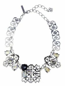 【貨物輸送無料】宝飾品・付属品 レンタオパールクリスタルネックレスシルバーオスカーneuf oscar de la renta epais transparent opale cristal filigrane collier argent