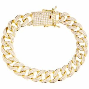 【貨物輸送無料】宝飾品・付属物 プライムブリングシルバーブレスレットマイアミprime bling 925 bracelet en argent  miami curb 12粍