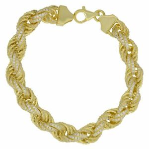 【送料無料】ジュエリー・アクセサリー プライムブリングシルバーブレスレットロープゴールドprime bling 925 bracelet en argent cz rope 11mm gold