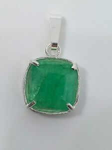 【貨物輸送無料】宝飾品・添え物 eナチュラルエメラルドペンダントシルバーpendentif emeraude certife naturelle 315 コンピュータ断層撮影法, argent 925
