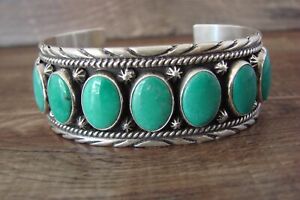 【貨物輸送無料】宝飾品・佩び物 ナバホシルバースターリングターコイズロウブレスレットnavajo argent sterling turquoise rangee bracelet  pyazzie