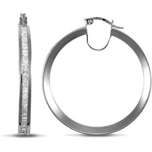 【貨物輸送無料】宝飾品・添え物 ジュエルコロンドンホワイトジルコーニティイヤリングイヤリングjewelco london 9コンピュータ断層撮影法 or blanc zircone eternite 4粍 boucle boucles doreilles 35粍