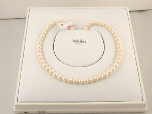 【貨物輸送無料】宝飾品・佩び物 コラーナディペルコルティベートユキコエキウスラオロビアンコcollana di perle coltivate yukiko e chiusura インチ インチ oro bianco 18 kt