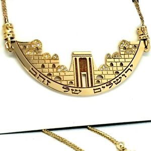 【貨物輸送無料】宝飾品・添え物 ソリッドゴールドネックレスエルサレムイスラエル