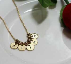 【送料無料】ジュエリー・アクセサリー パーソナライズディスクペンダントコリアーメッキゴールドジュエリーpersonnalise pendentif disque grave collier nom plaque or cadeau bijoux uk