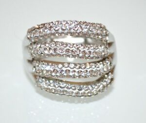 【送料無料】ジュエリー・アクセサリー リングラインストーンサイズリングbague elastique femme argent cristaux transparents strass taille unique ring a15