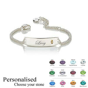 【送料無料】ジュエリー・アクセサリー カスタムバーバーシルバーメッキブリスストーンバースデーpersonnalise grave nom barre bracelet plaque argent brithstone birthday giftuk