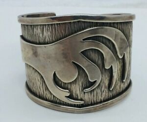 【貨物輸送無料】宝飾品・付属物 ヴィンテージナバホネイティブアメリカンシルバースターリングクローパターングランドブレスレットvintage navajo native americain signe argent sterling claw motif grand brace