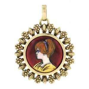 【送料無料】ジュエリー・アクセサリー ビクトリアフレームペンダントantique victorien 192k or main peint portrait grave floral cadre pendentif 102,839円