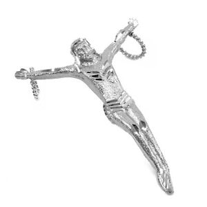 【貨物輸送無料】宝飾品・付属物 ホワイトクロスレスグランドペンダントインチ14k or blanc crossless crucifix grand pendentif hauteur 220 インチ poids 780 g
