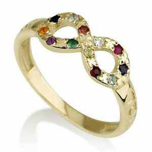 【貨物輸送無料】宝飾品・付属物 ゴールドホーシェンリング14k gold infinite wisdom hoshen ring with genuine gem stones