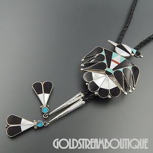 【貨物輸送無料】宝飾品・付属物 ヴィンテージズニジャイアントスターリングポンドモップオニキスターコイズターコイズサンダーバードボロクラベートvintage zuni geante argent sterling mop onyx turquoise thunderbird b