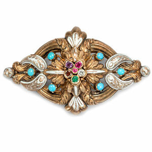 【貨物輸送無料】宝飾品・付属物 ロマンチックブローチグレートブリテンウムantique, romantique broche avec ambassade, grandebretagne um 1845