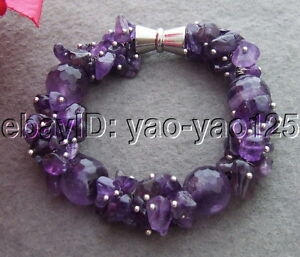 【送料無料】ジュエリー・アクセサリー ナチュラルアメジストブレスレットnatural amethyst bracelet