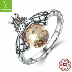 【送料無料】ジュエリー・アクセサリー レディスターリングシルバービーフィンガーリングauthentic 925 sterling silver cute animal bee finger rings for lady mothers day