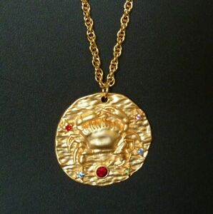 【送料無料】ジュエリー・アクセサリー ネックレスペンダントゴールドロゼマットサインプロッドcollier pendentif femme plaquage or rose mat cancer signe astrologique prodneuf