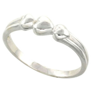 【送料無料】ジュエリー・アクセサリー シルバースターリングハートレディースリングトップポリargent sterling 3heart femmes bague, haut poli sans defaut qualite