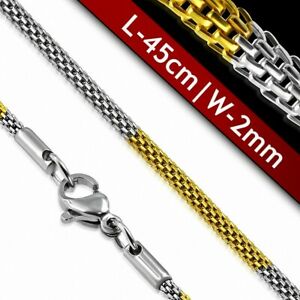 【送料無料】ジュエリー・アクセサリー ステンレスメッシュチェーンクラスプ45cm 2mm ?chaine a maillons de maille ronde en acier inoxydable avec fermoir