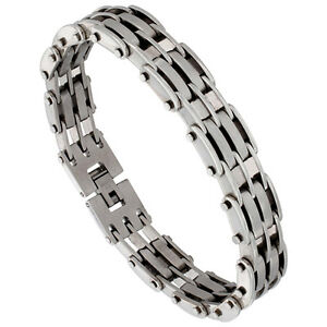 【送料無料】ジュエリー・アクセサリー スチールサタンバーブレスレットリンクacier inoxydable finition satin barre bracelet lien