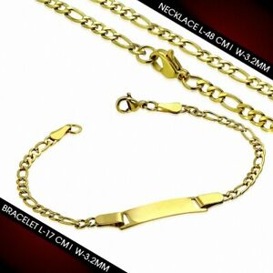 【送料無料】ジュエリー・アクセサリー ステンレスキューバチェーンリンクブレスレット48cm 32mm ?chaine et bracelet a maillons cubains en acier inoxydable dore avec