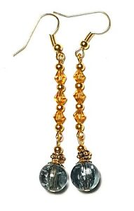 【送料無料】ジュエリー・アクセサリー クリップクリスタルアンバーパールボボグレーtres longue or gris avec clip oreilles goutte pendantes cristal ambre perle bobo 13,125円