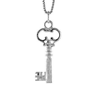 【送料無料】ジュエリー・アクセサリー シルバースターリングキーペンダントブレロックインチイタリアンチェーンボックスargent sterling cle 3d pendentif breloque, 18 italien boite chaine