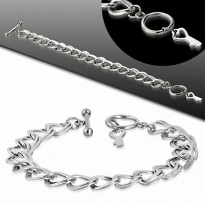 【送料無料】ジュエリー・アクセサリー リンクステンレスロッキングブレスレットbracelet a bascule a maillons en acier inoxydable a maillons ovales torsades