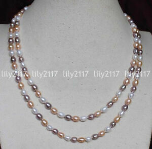 【送料無料】ジュエリー・アクセサリー インチナチュラルアコヤホワイトピンクパープルリアルカルチャーパールネックレス