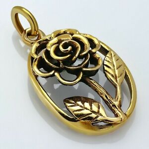 【送料無料】ジュエリー・アクセサリー ブロンズバラファッショナブルペンダントpendentif ovale a la mode en forme de fleur de rose decoupee en bronze