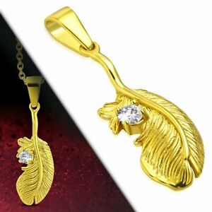 【送料無料】ジュエリー・アクセサリー ラインストーンセットプラムペンダントpendentif en acier dore en forme de plumr serti dun strass