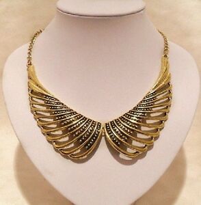 【送料無料】ジュエリー・アクセサリー メタルカラーウィングミドルエイジネックレスネックレスジュエリーmetal collier aile moyenage chaine collier bijoux or ancien colore