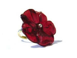 【送料無料】ジュエリー・アクセサリー レッドクリスタルフラワーリングbague fleur rouge en cristal 2591