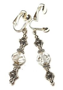 【送料無料】ジュエリー・アクセサリー クリップクリスタルガラスドロップペンダントヴィンテージシックlong transparent verre cristal avec clip oreilles goutte pendantes vintage chic 13,485円