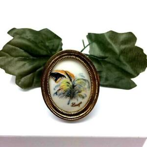 【送料無料】ジュエリー・アクセサリー リモージュリモージュブローチlimoges broche en porcelaine de limoges decor plume