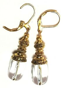 【送料無料】ジュエリー・アクセサリー ゴールドリングドロップペンダントボヘミアンシックジプシーボールレトロor transparent dormeuses boucles goutte pendantes bohemien chic gypsy bal retro