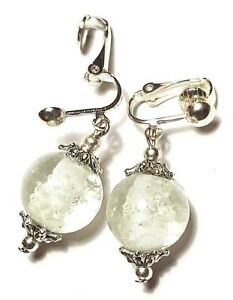 【送料無料】ジュエリー・アクセサリー クワイザーイヤリングオールドシルバーハンギングcourt blanc phosphorescent a clipser boucles doreilles ancien argent pendantes