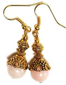 【送料無料】ジュエリー・アクセサリー ゴールドローズクォーツイヤリングボボシックユニークレトロジプシーor rose quartz boucles doreilles goutte pendantes bobo chic unique retro gypsy