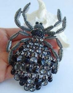 【送料無料】ジュエリー・アクセサリー ビンテージラインストーンクリスタルクモブローチピンvintage 433 insect spider animal brooch pin pendant rhinestone crystal 04792