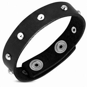 【送料無料】ジュエリー・アクセサリー サークルリアルブラックラウンドレザープレッシャーブレスレットbracelet pression en cuir veritable rond noir avec cercle bth086