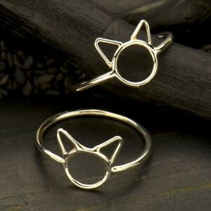 【送料無料】ジュエリー・アクセサリー スターリングシルバーリングsterling silver small cat ring