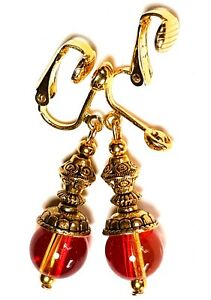 【送料無料】ジュエリー・アクセサリー クリップドロップペンダントボボシックユニークヴィンテージジプシーrouge or avec clip oreilles goutte pendantes bobo chic unique vintage gypsy