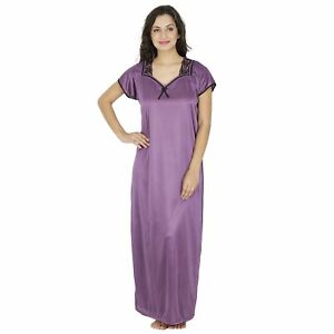 【送料無料】ジュエリー・アクセサリー サタンナイティナイトウェアドレスマキシサイズpurple satin long nighty night weardressmaxinighty free size for ladies