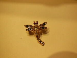【送料無料】ジュエリー・アクセサリー レッドトンボブローチラインストーンbroche libellule annees 7080 strass rouge｜hokushin