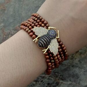 【送料無料】ジュエリー・アクセサリー ビートルストランドブラウンパールブレスレット5cz beetle 4mm 7 strands brown freshwater pearl 8 bracelet