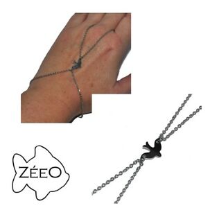 【送料無料】ジュエリー・アクセサリー eジュエリーブレスレットリングシルバーステンレススチールzeeo bijoux bracelet bague parure de main acier inoxydable argente oiseau