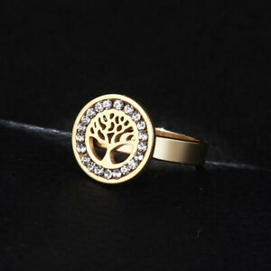 【送料無料】ジュエリー・アクセサリー リングツリーツリーステンレスメッキサイズbague arbre de vie acier inoxydable plaque or bijou femme bonheur taille 54